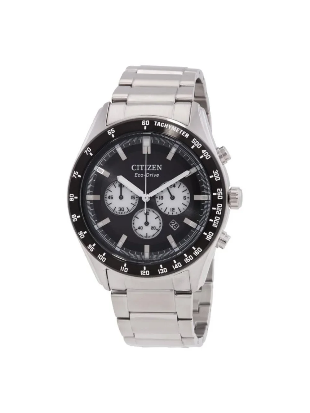 NWT Citizen Eco-Drive Chronograph Black Dial Men's Watch